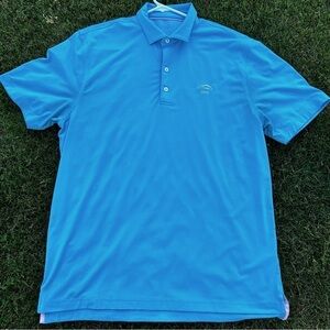 Johnnie-O Striped Performance Golf Polo | Niagara (turquoise blue) | Size L